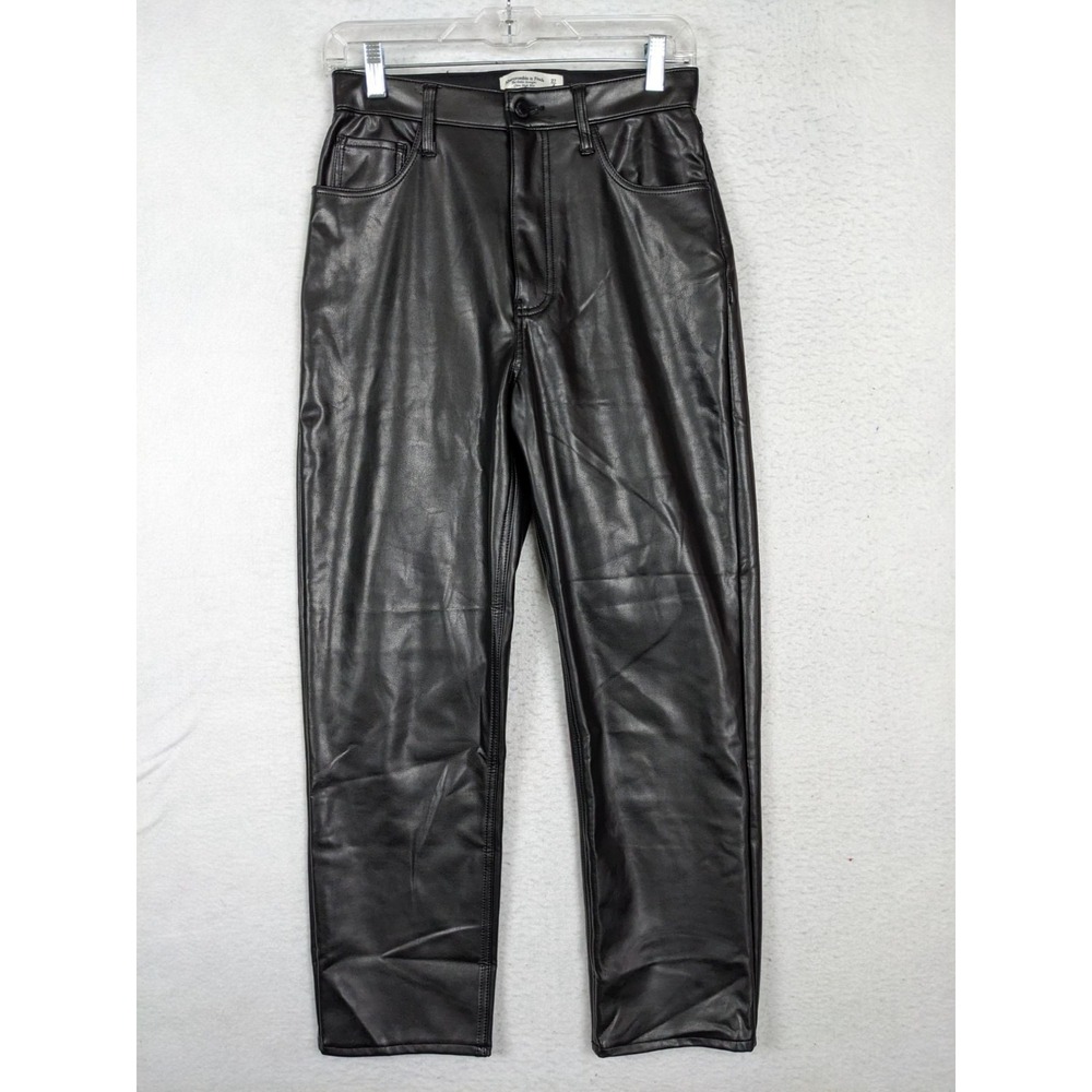 Abercrombie Fitch Pants Size 4 / 27 Ankle Straight Ultra High Rise Vegan Leather